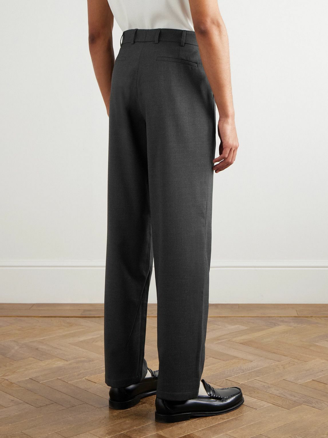 De Bonne Facture - Straight-Leg Pleated Super 130s Wool Suit Trousers - Gray