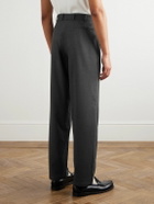 De Bonne Facture - Straight-Leg Pleated Super 130s Wool Suit Trousers - Gray