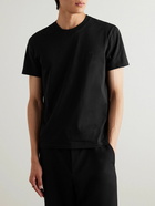 AMI PARIS - ADC Logo-Embroidered Cotton-Jersey T-Shirt - Black