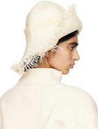 Jil Sander Off-White Fringed Hat