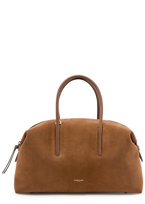 Photo: Demellier The Stockholm Midi Suede top Handle bag - Tan - One Size
