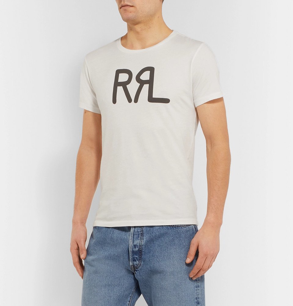 RRL - Slim-Fit Logo-Print Cotton-Jersey T-Shirt - White RRL
