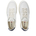 Autry Men's 01 Low Leather Sneakers in White/Navy