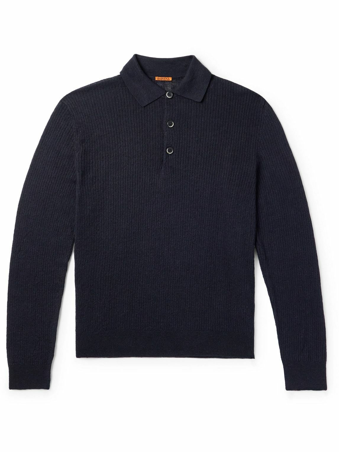 Barena - Pevaron Ribbed Linen and Cotton-Blend Polo Shirt - Blue