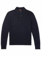 Barena - Pevaron Ribbed Linen and Cotton-Blend Polo Shirt - Blue