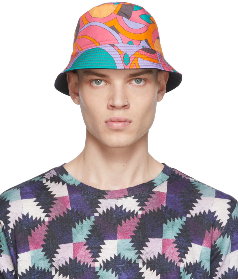 Isabel Marant Black Floral Haley Reversible Bucket Hat NWT $225 Size 56 Isabel Marant Black Floral Haley Reversible  main image 4