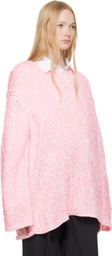 Comme des Garçons Homme Plus Pink Lily Yarn Sweater