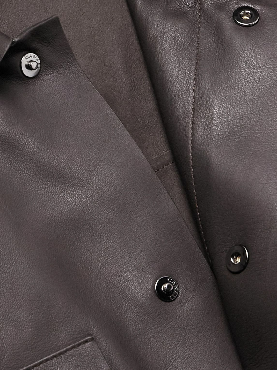 Canali - Leather Overshirt - Brown