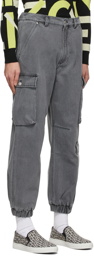 Kenzo Grey Denim Cargo Jog Lounge Pants
