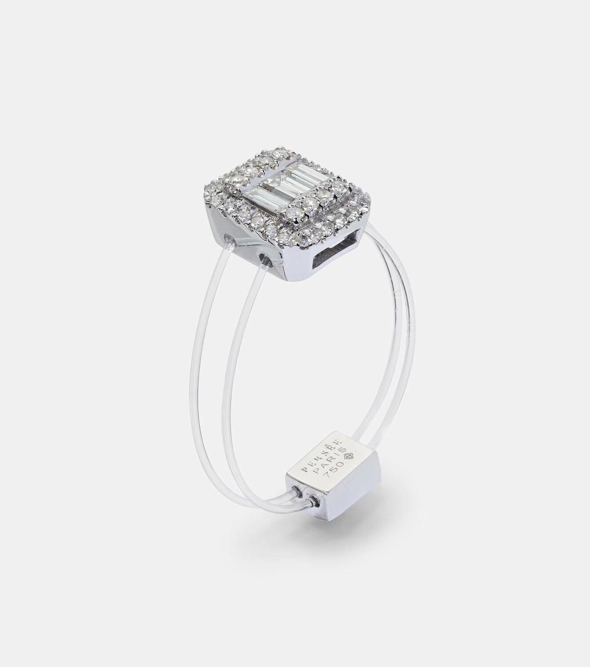 Persée Floating 18kt white gold ring with diamonds