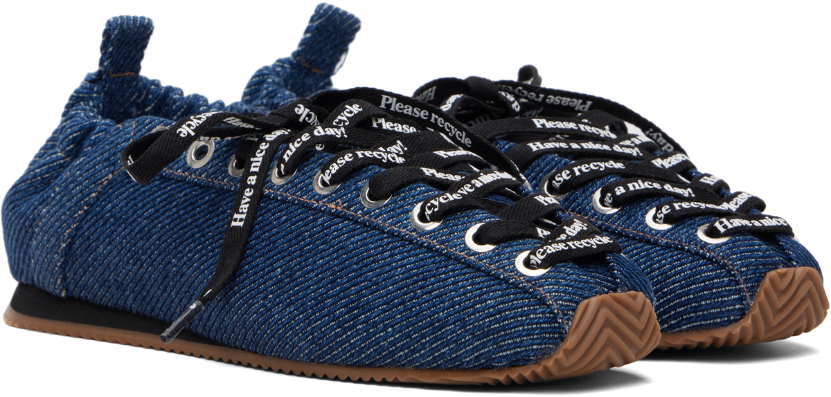GANNI Navy Sporty Ballerina Flats