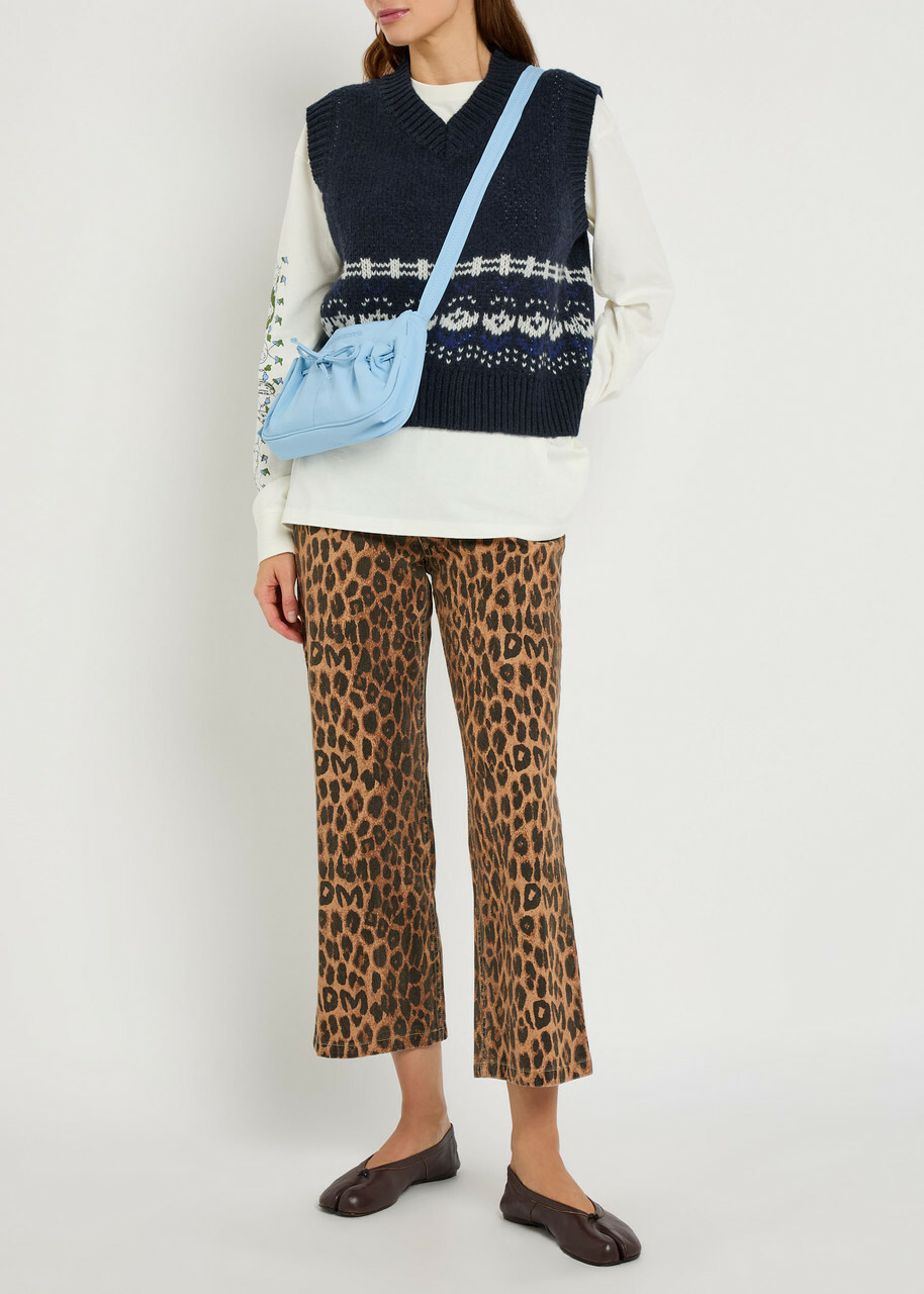 Damson Madder Rhona Fair Isle Wool Vest Navy