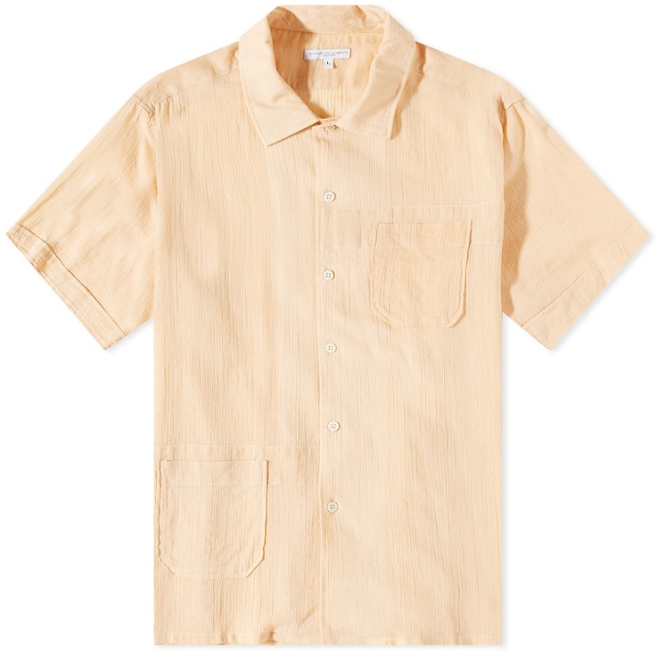 Photo: Engineered Garments Men's Camp Shirt in Coral Cotton Crepe