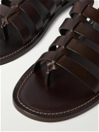 Brunello Cucinelli - Isolano Woven Leather Sandals - Brown