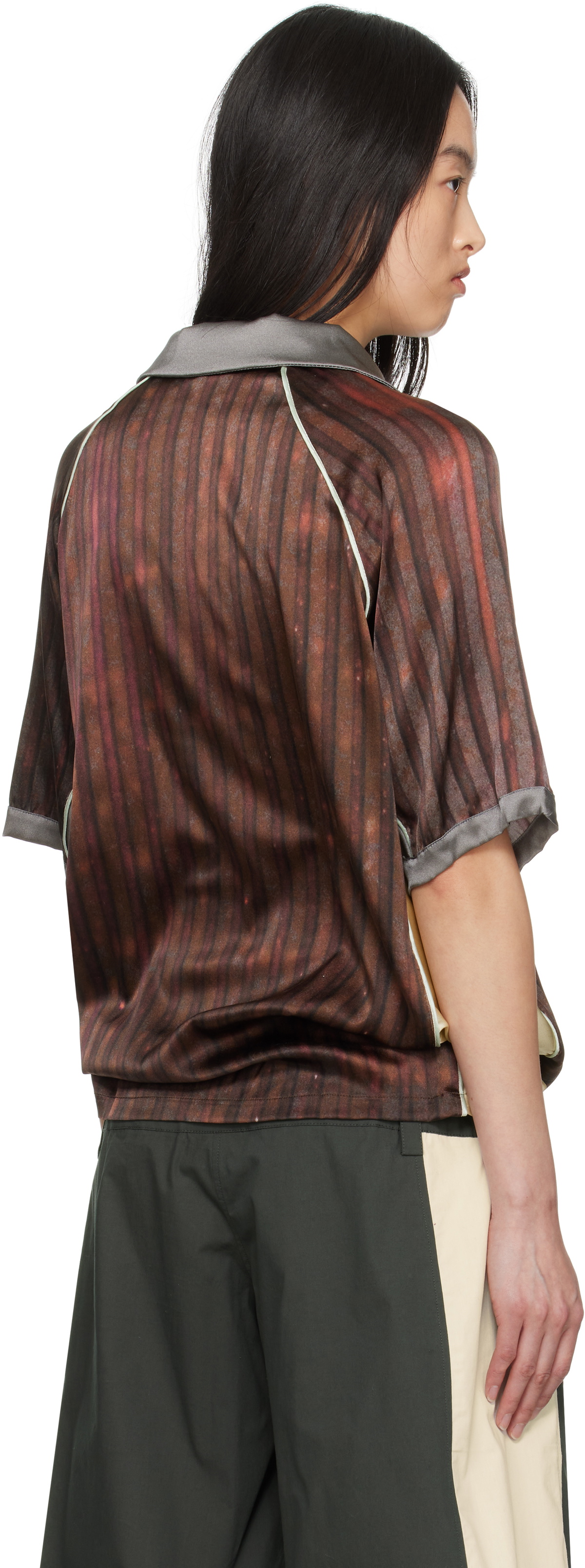 Serapis Burgundy & Yellow Aub Stripes Polo