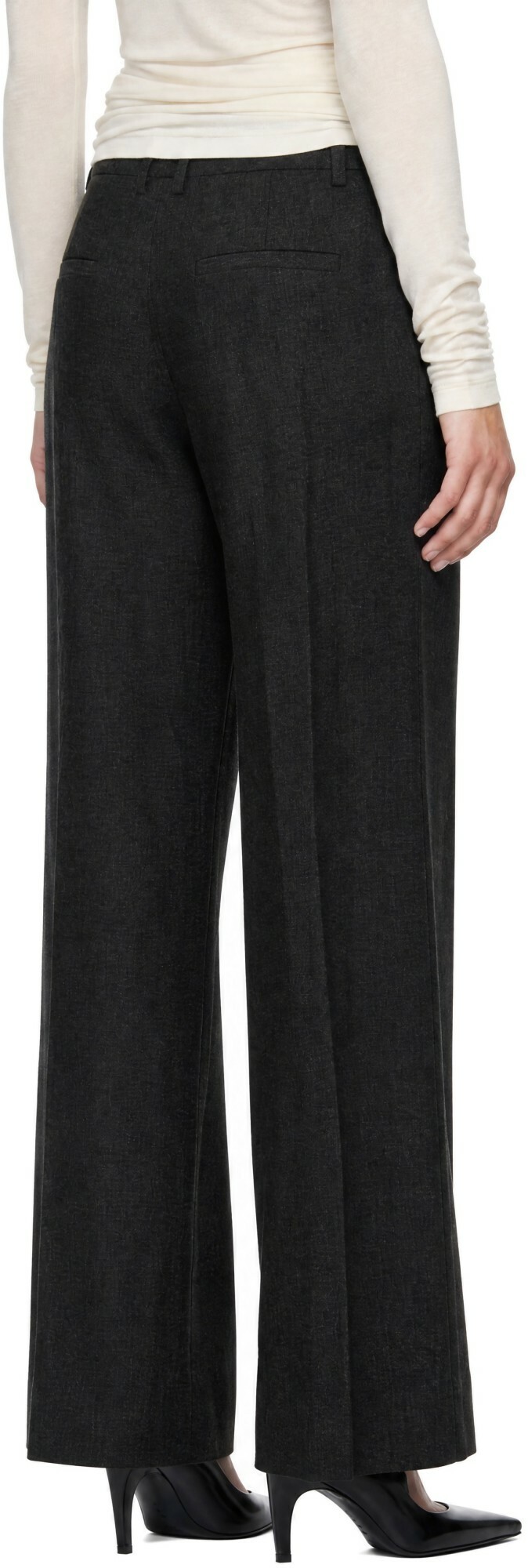 AGOLDE Gray Sathia Wool Trousers