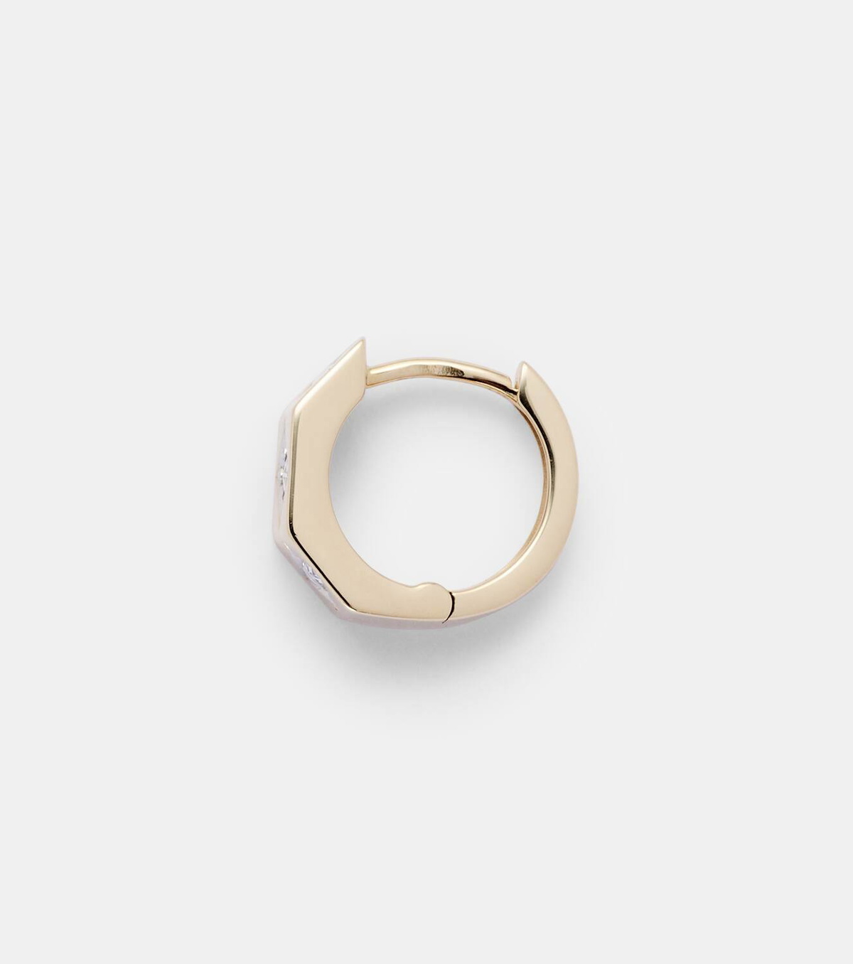 Marie Lichtenberg Ecrou Small 18kt gold single hoop earring with diamonds