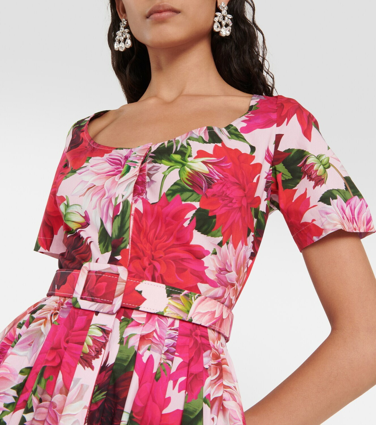 knee length dresses for ladies Oscar de la Renta Floral Metallic Jacquard Midi Dress  Runway Catalog