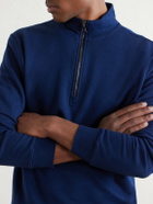 Derek Rose - Quinn Cotton and Modal-Blend Jersey Half-Zip Sweatshirt - Blue