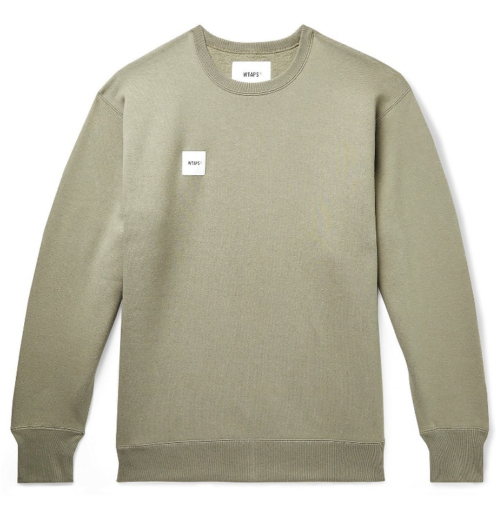 Photo: WTAPS - Logo-Appliquéd Fleece-Back Cotton-Jersey Sweatshirt - Gray