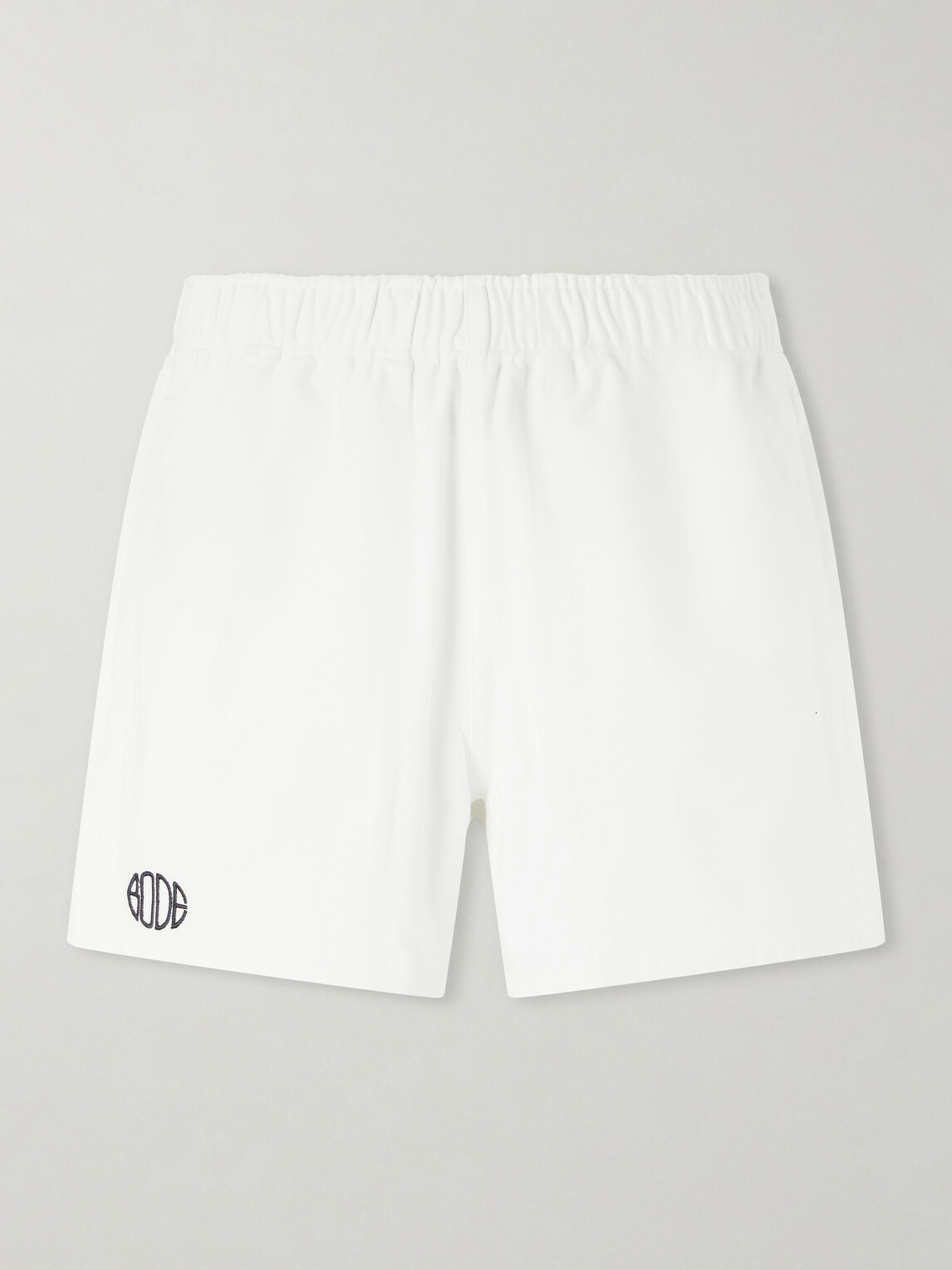 BODE - Field Straight-Leg Logo-Embroidered Cotton-Twill Shorts - White
