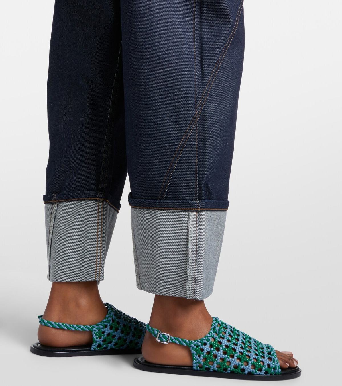 JW Anderson Twisted embroidered straight jeans
