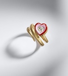 Kamyen Love Loop 18kt gold and enamel ring with diamond