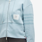 Thom Browne Women's Zip Up Hoodie in Light Blue