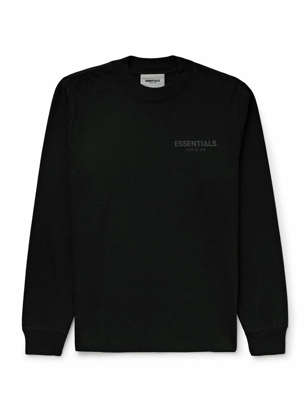 Photo: FEAR OF GOD ESSENTIALS - Ages 4-12 Logo-Print Cotton-Jersey T-Shirt - Black