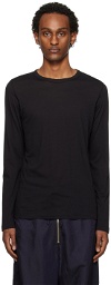 Dries Van Noten Black Crewneck Long Sleeve T-Shirt