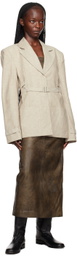 REMAIN Birger Christensen Beige Belted Blazer