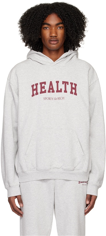 Photo: Sporty & Rich Gray Health Ivy Hoodie