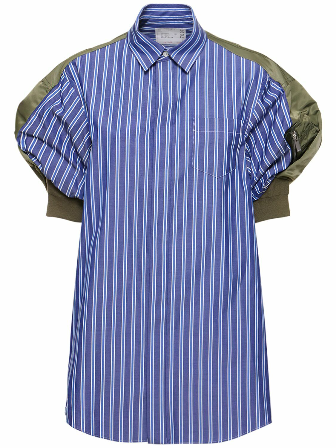 SACAI Cotton Poplin & Nylon Twill Mini Dress Sacai