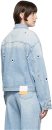 SJYP Blue Cut-Out Denim Jacket