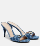 Gucci Erin Horsebit GG denim mules