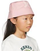 Kenzo Kids Pink Logo Bucket Hat