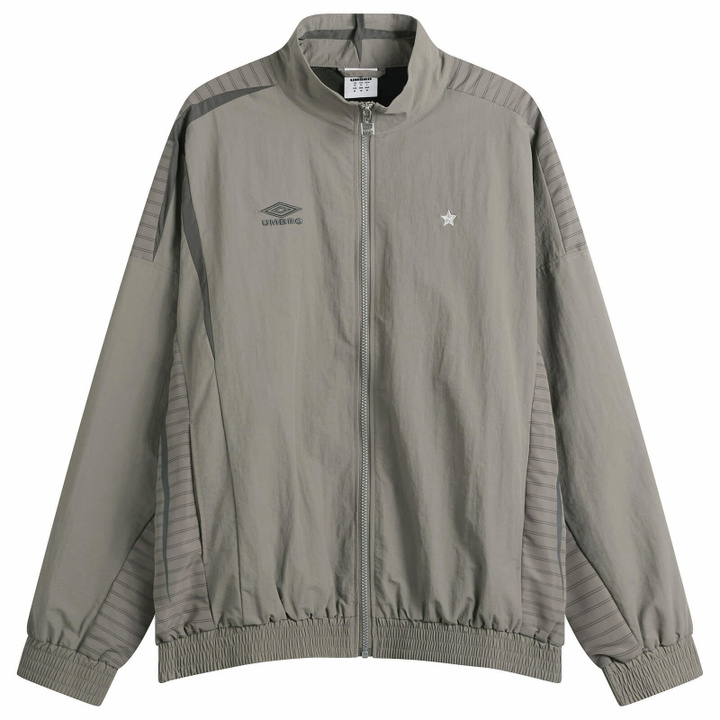 Photo: Umbro Men's Relaxed Track Jacket in Brushed Nickel/Volcanic Ash