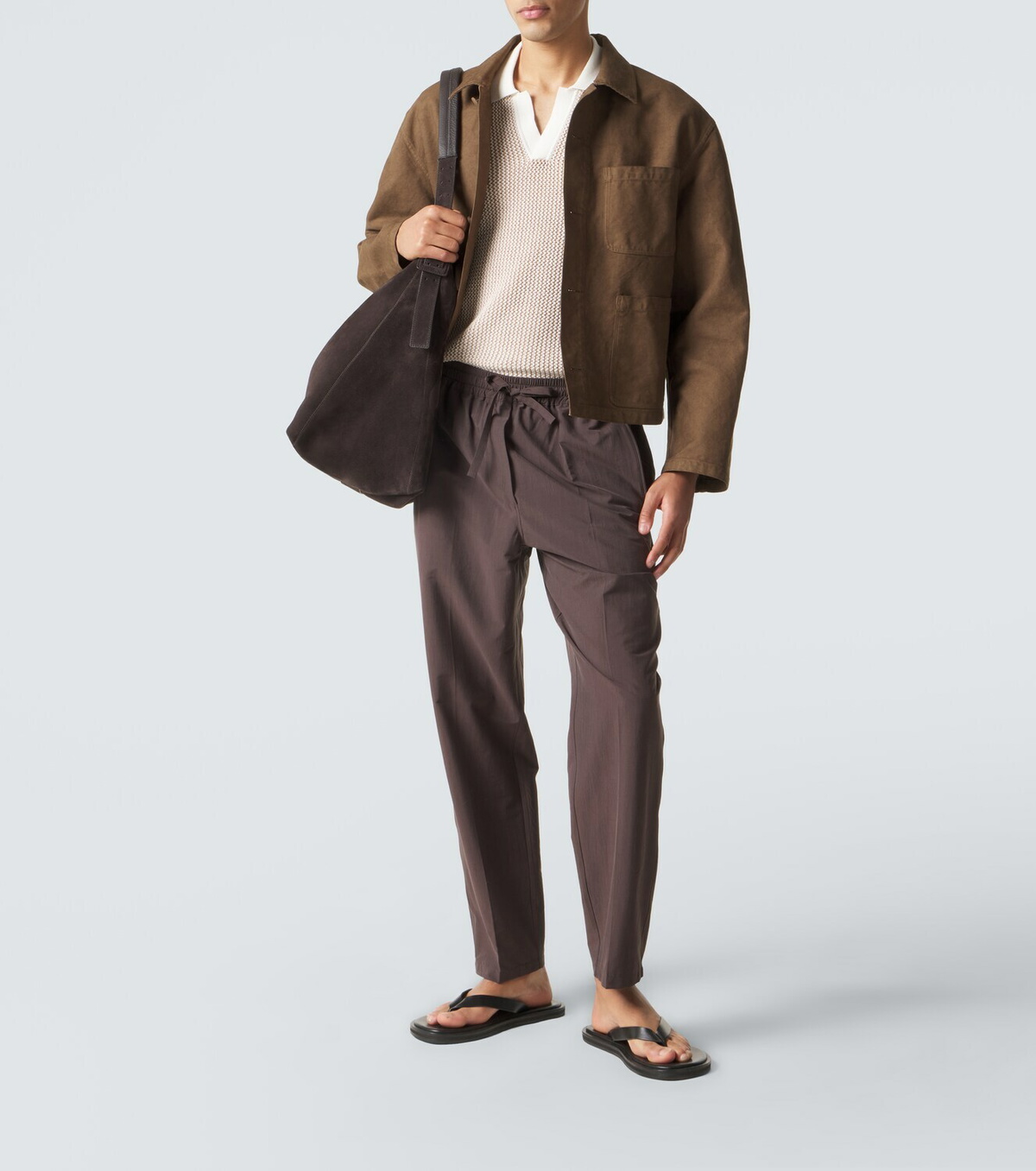 Orlebar Brown Horton crochet cotton polo sweater