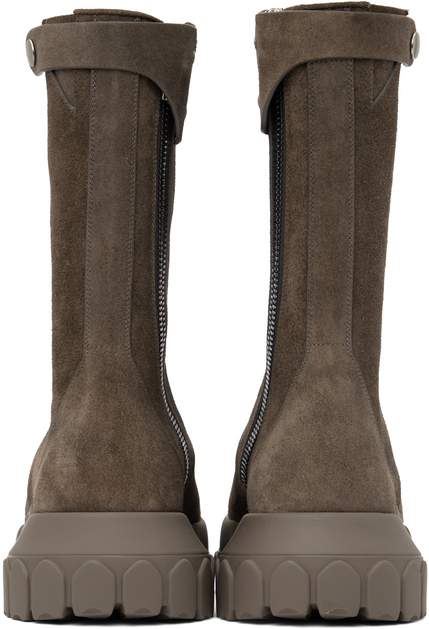 Rick Owens Gray Creeper Bozo Tractor Boots Rick Owens