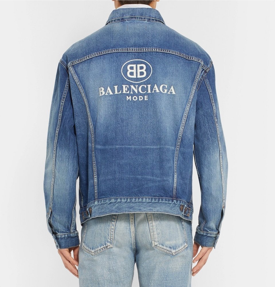 Balenciaga - Logo-Embroidered Denim Jacket - Men - Indigo Balenciaga