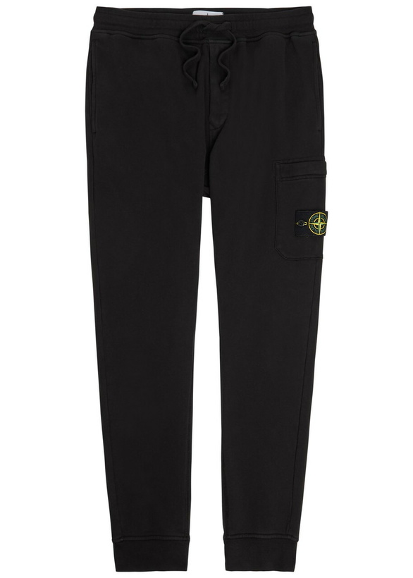 Photo: Stone Island Logo Cotton Sweatpants Black