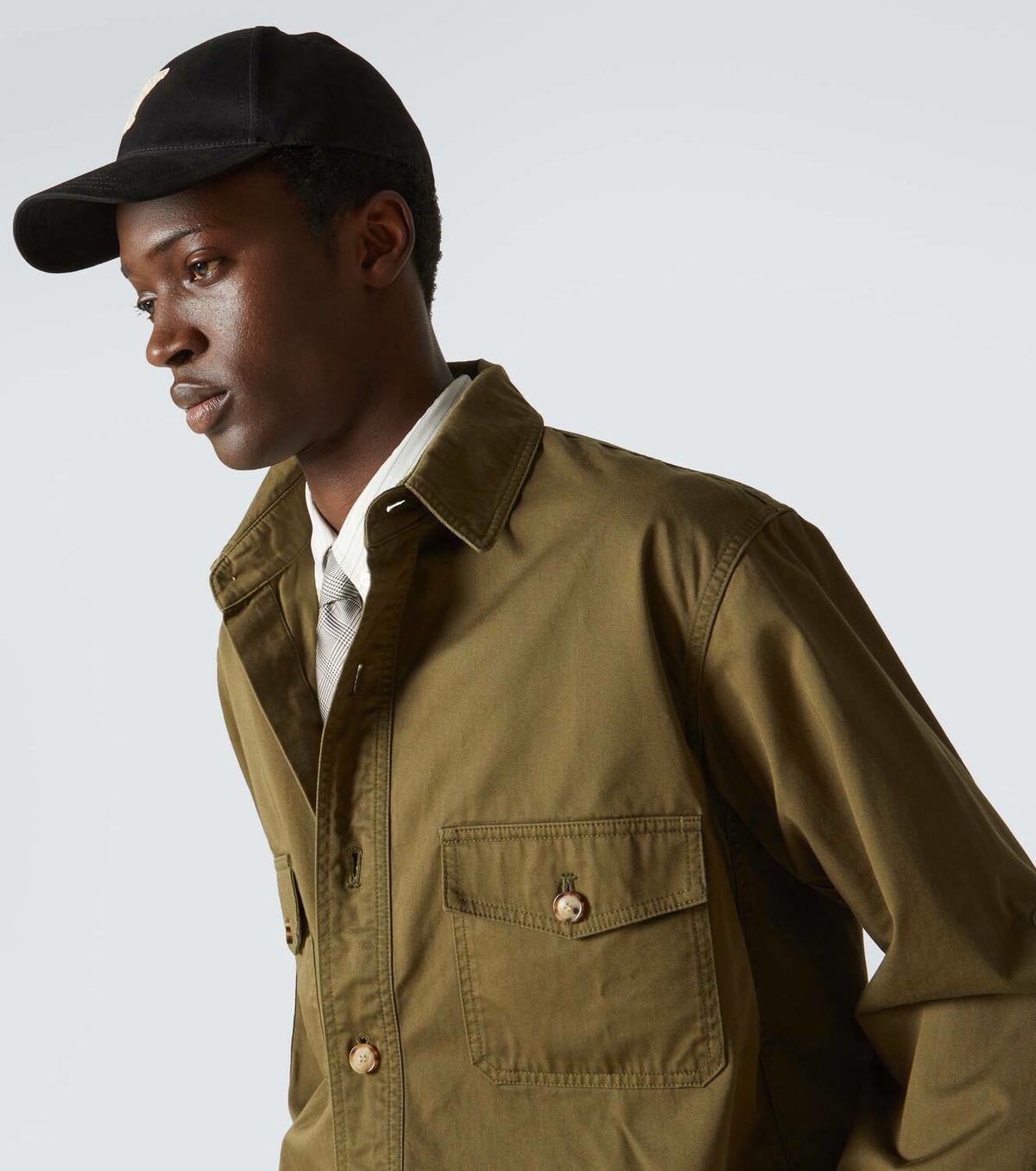 Saint Laurent Y patch-appliqué gabardine baseball cap