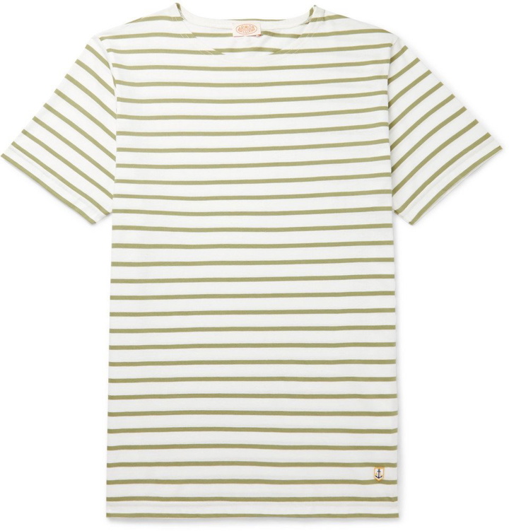 Photo: Armor Lux - Slim-Fit Striped Cotton-Jersey T-Shirt - Green