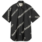 New Amsterdam Surf Association Men's Logo Printed Shirt in Black Base