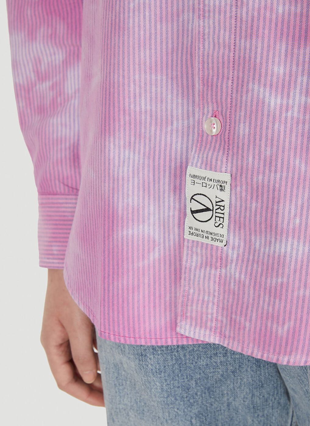 Aries Brand Aries Arise Monogram Long Sleeve Hot Pink Sheer Top
