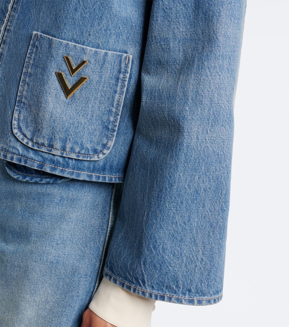 Valentino VGold faded denim jacket