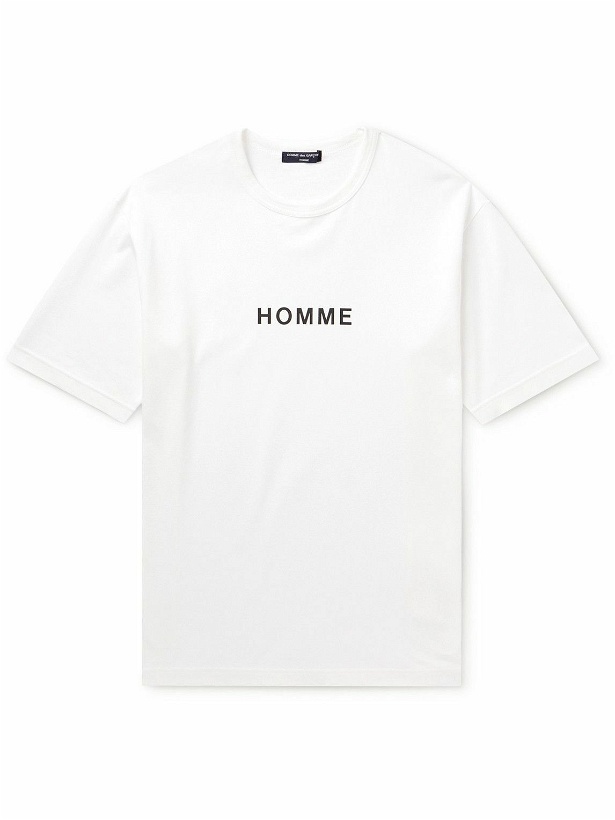 Photo: Comme des Garçons HOMME - Logo-Print Cotton-Jersey T-Shirt - White