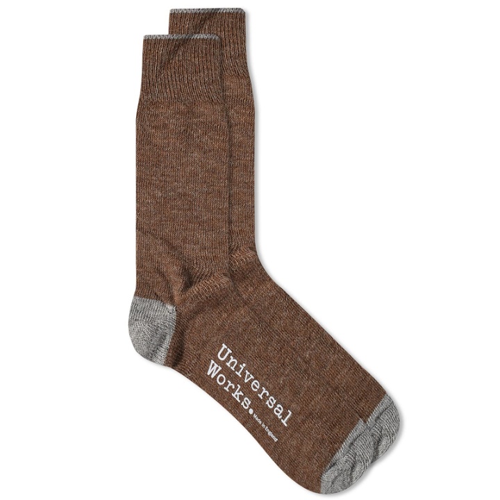 Photo: Universal Works Men's Alpaca Sock in Brown