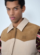 Miu Miu Padded Suede Yoke Vest