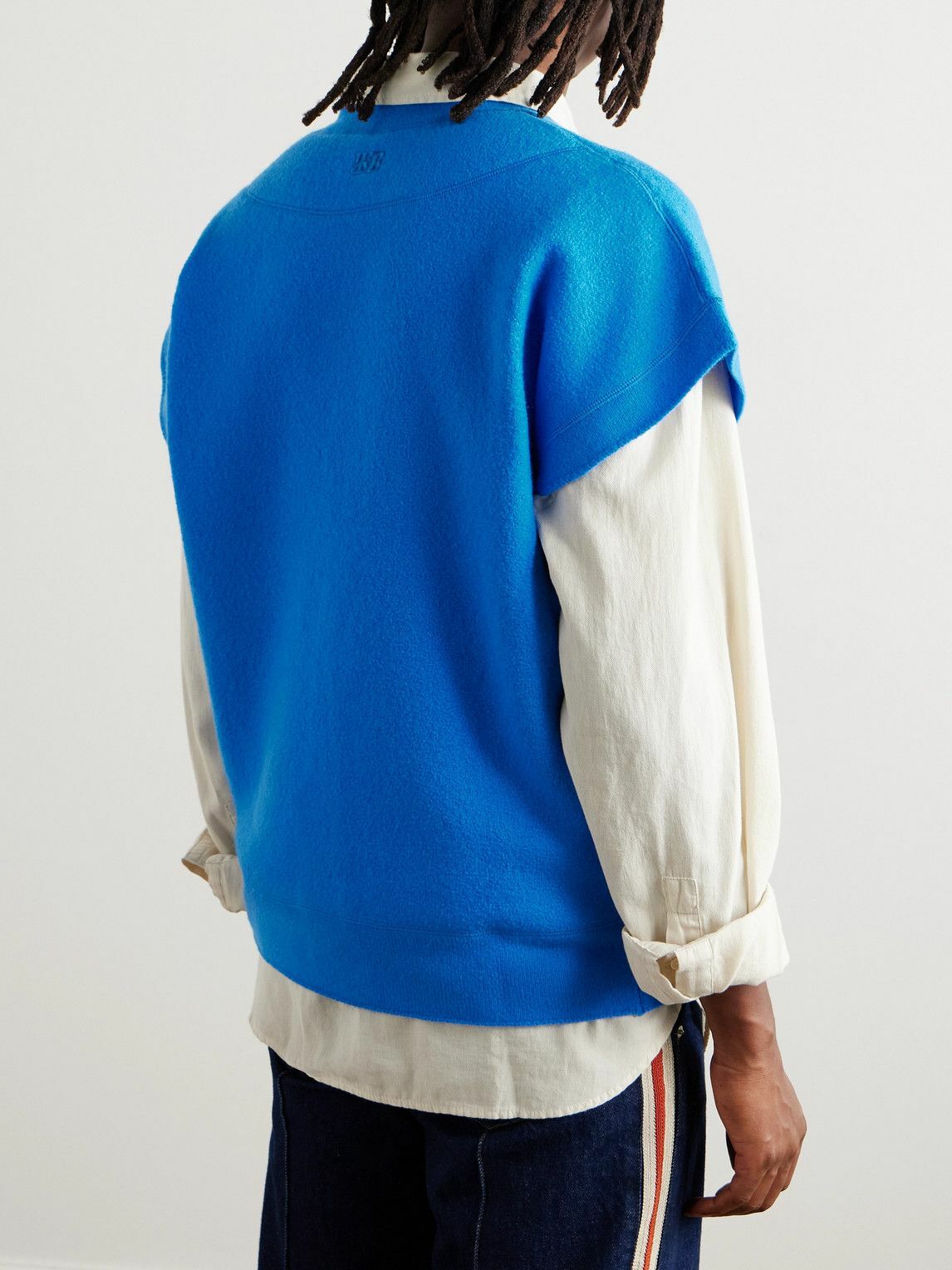 Wales Bonner - Howard Appliquéd Wool Sweater Vest - Blue